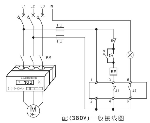 電動(dòng)機(jī)智能監(jiān)控器380v一般接線(xiàn)圖